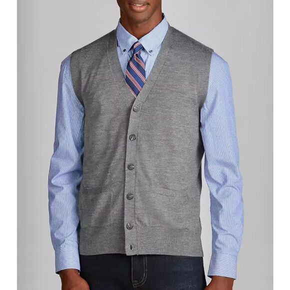 NWT Paul Fredrick Tailored Fit Merino Wool Sweater Vest Quiet Luxury Old Money - Picture 1 of 9